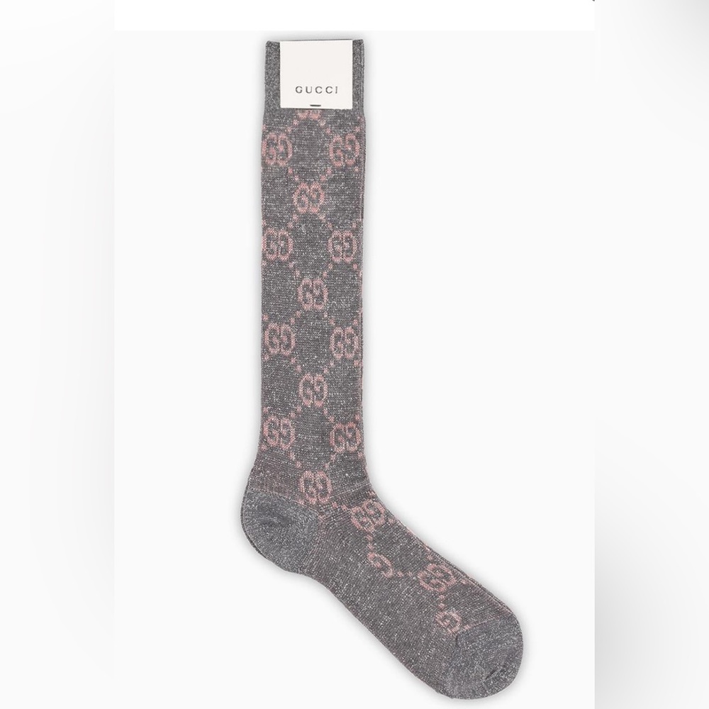 Gucci Sparkle Silver and Pink Socks